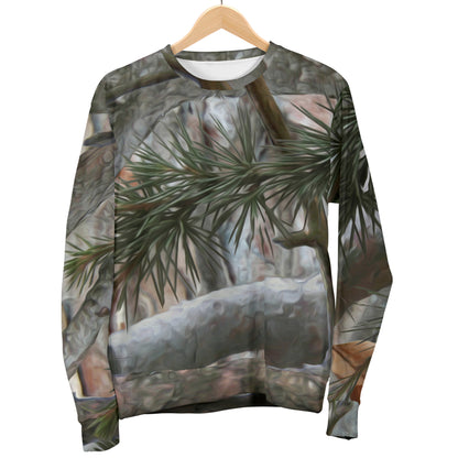 Camo Realistic Tree Forest Pattern Women Long Sleeve Sweatshirt
