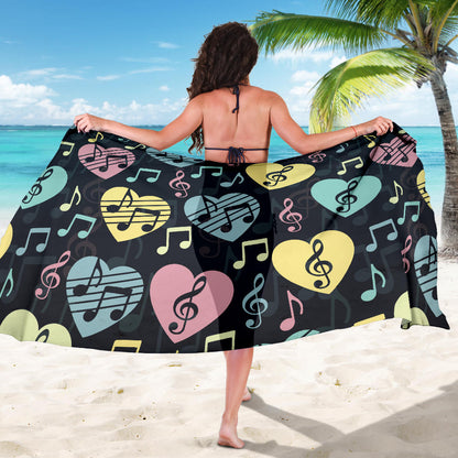 Music note Pattern Print Design A03 Sarong Pareo Wrap