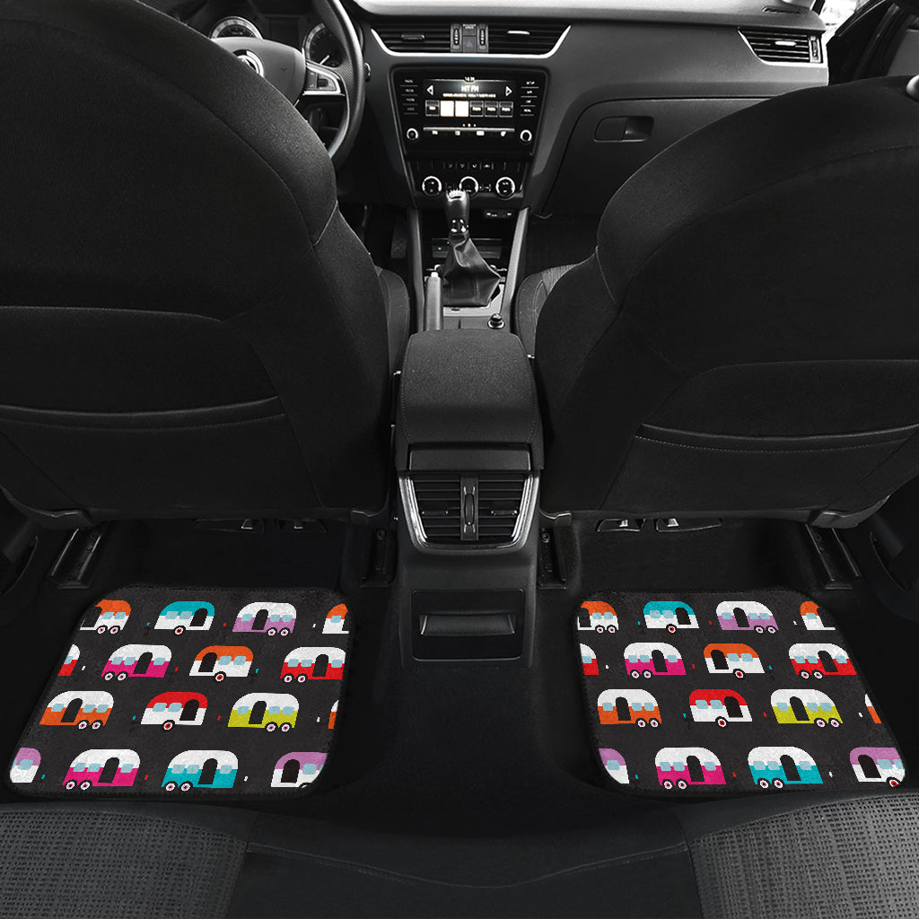 Camper Caravan Pattern Car Floor Mats Front Back