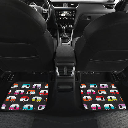 Camper Caravan Pattern Car Floor Mats Front Back