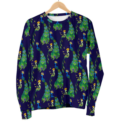 Peacock Art Design Print Men Long Sleeve Sweatshirt