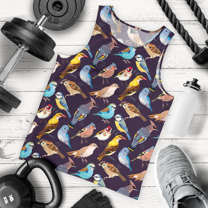 Bird Cute Print Pattern Men Tank Top