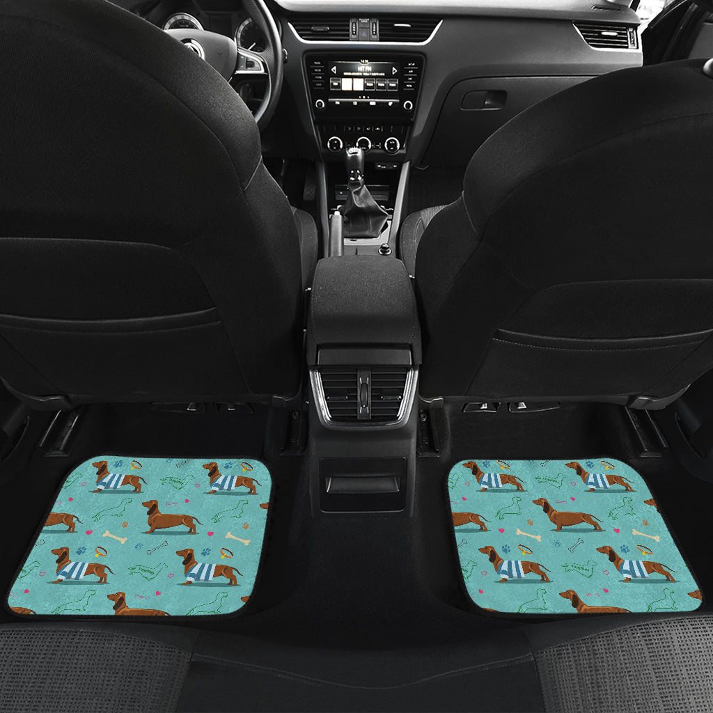 Dachshund Paw Decorative Print Pattern Car Floor Mats Front Back