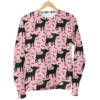 Chihuahua Pink Print Pattern Women Long Sleeve Sweatshirt