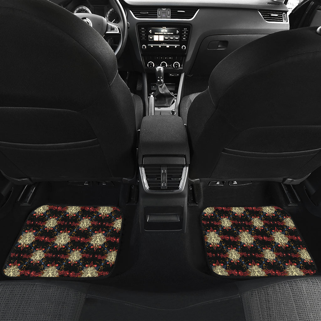 Zodiac Leo Pattern Design Print Car Floor Mats Front Back