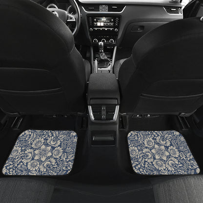 Elegant Floral Print Pattern Car Floor Mats Front Back