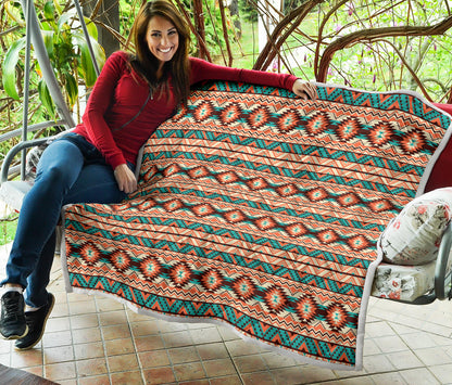 Navajo Western Style Print Pattern Quilt Bedspread