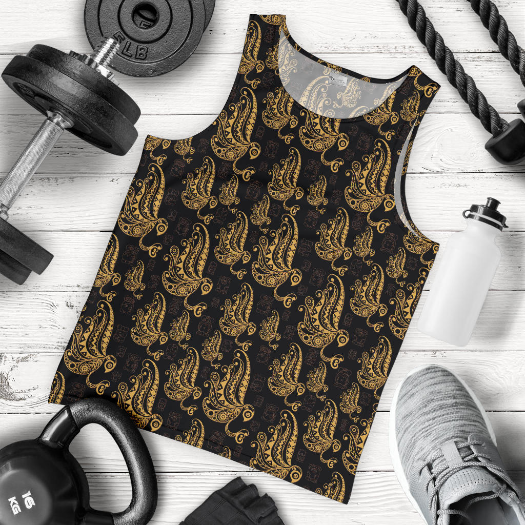 Owl Tribal Polynesian Design Print Men Tank Top