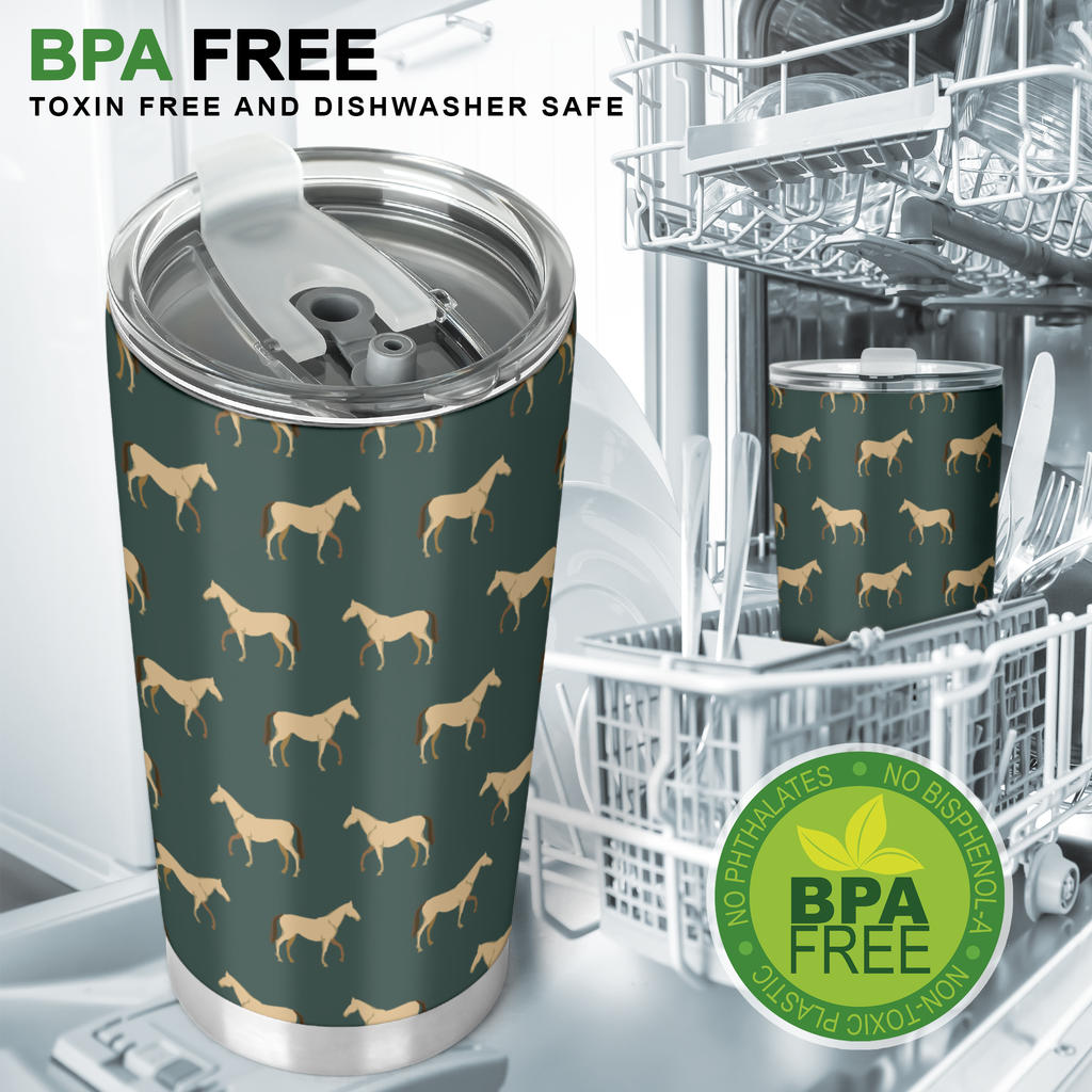 Horse Classic Themed Pattern Print Tumbler