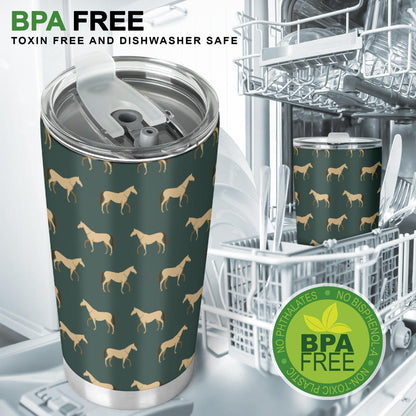 Horse Classic Themed Pattern Print Tumbler