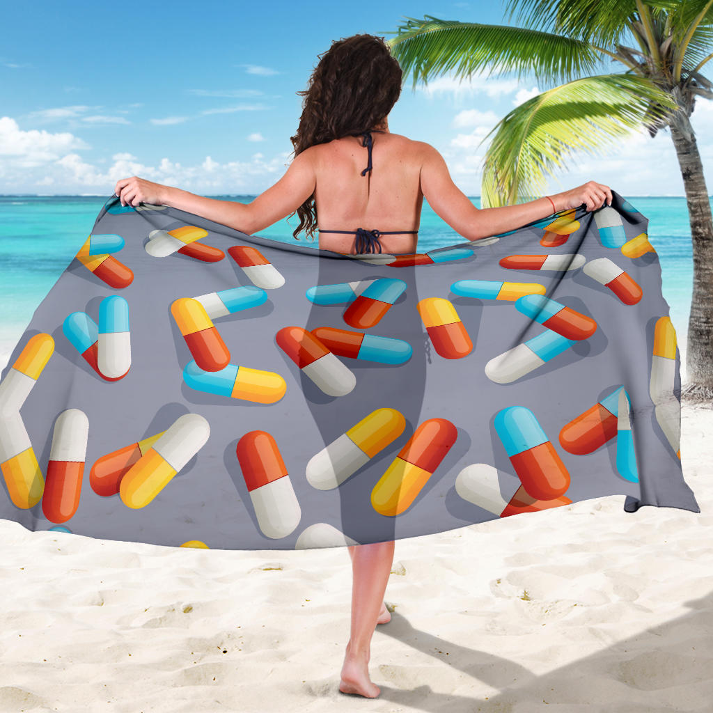 Pill Pattern Print Design A01 Sarong Pareo Wrap