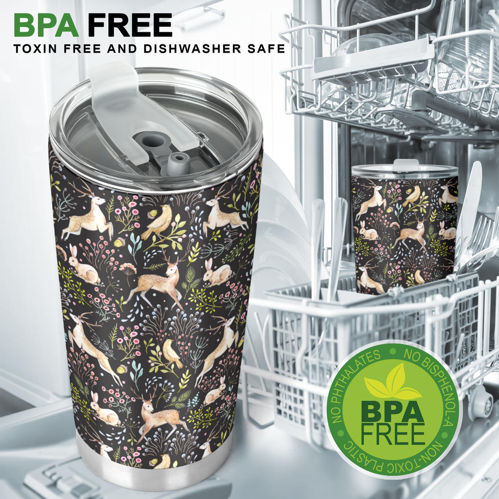 Deer Floral Jungle Tumbler
