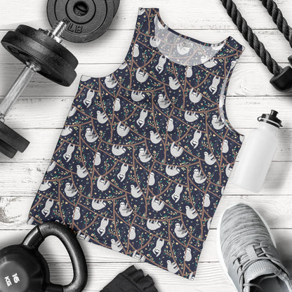 Sloth Happy Design Themed Print Men Tank Top