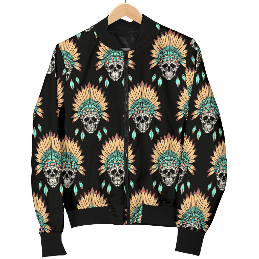 American indian Skull Pattern Men Bomber Jacket