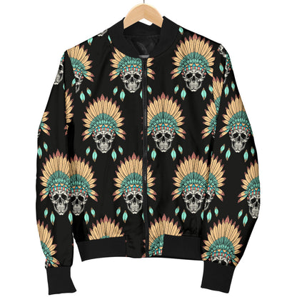 American indian Skull Pattern Men Bomber Jacket