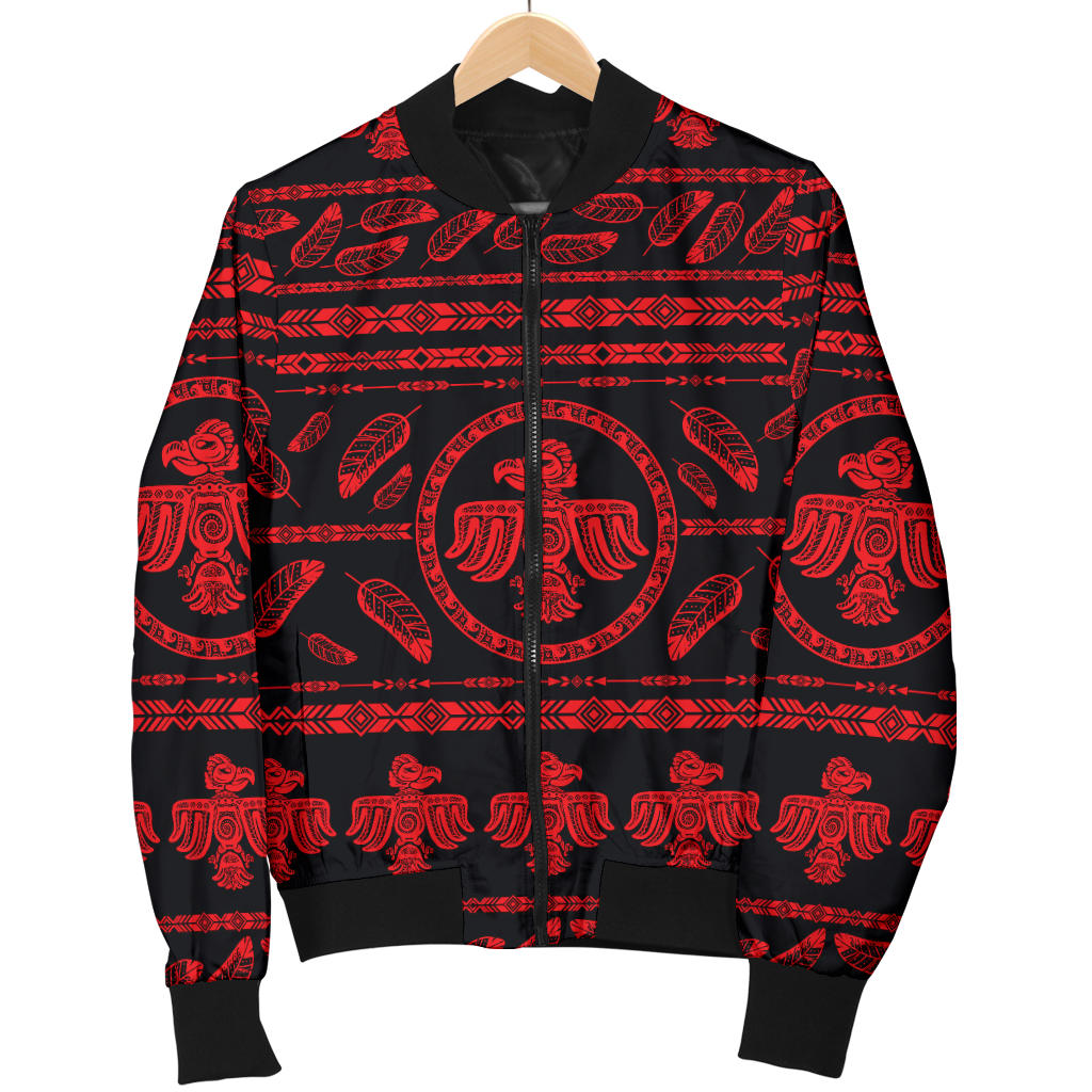 Native American Eagle Themed Print Men Bomber Jacket