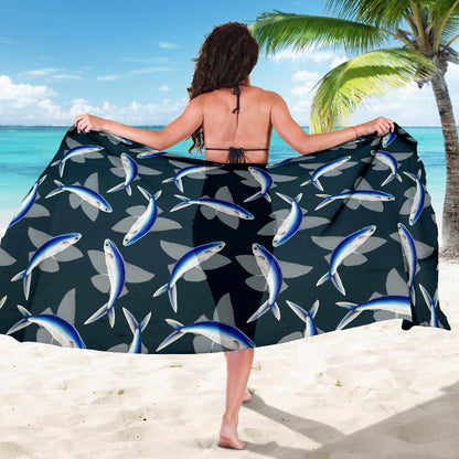 Flying Fish Pattern Print Design 04 Sarong Pareo Wrap