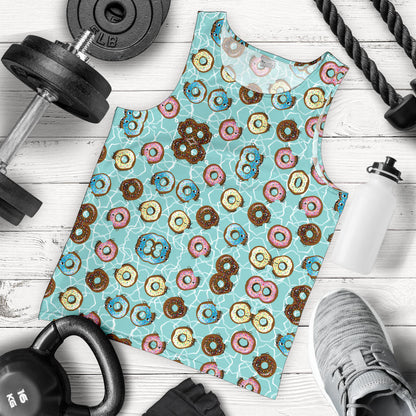 Emoji Donut Print Pattern Men Tank Top