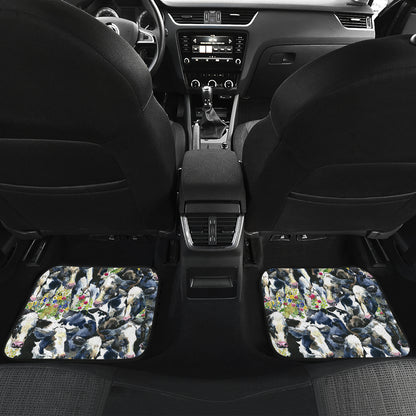 Cow Watercolor Print Pattern Car Floor Mats Front Back