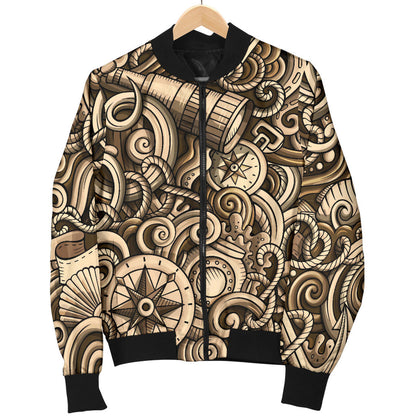 Nautical Tattoo Design Themed Print Men Bomber Jacket