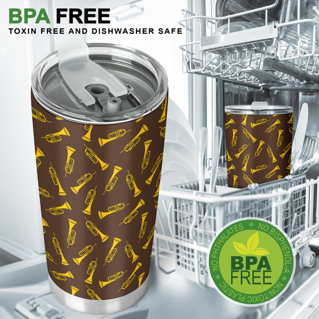 Trumpet Pattern Design Print Tumbler