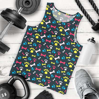 Paw Design Print Men Tank Top