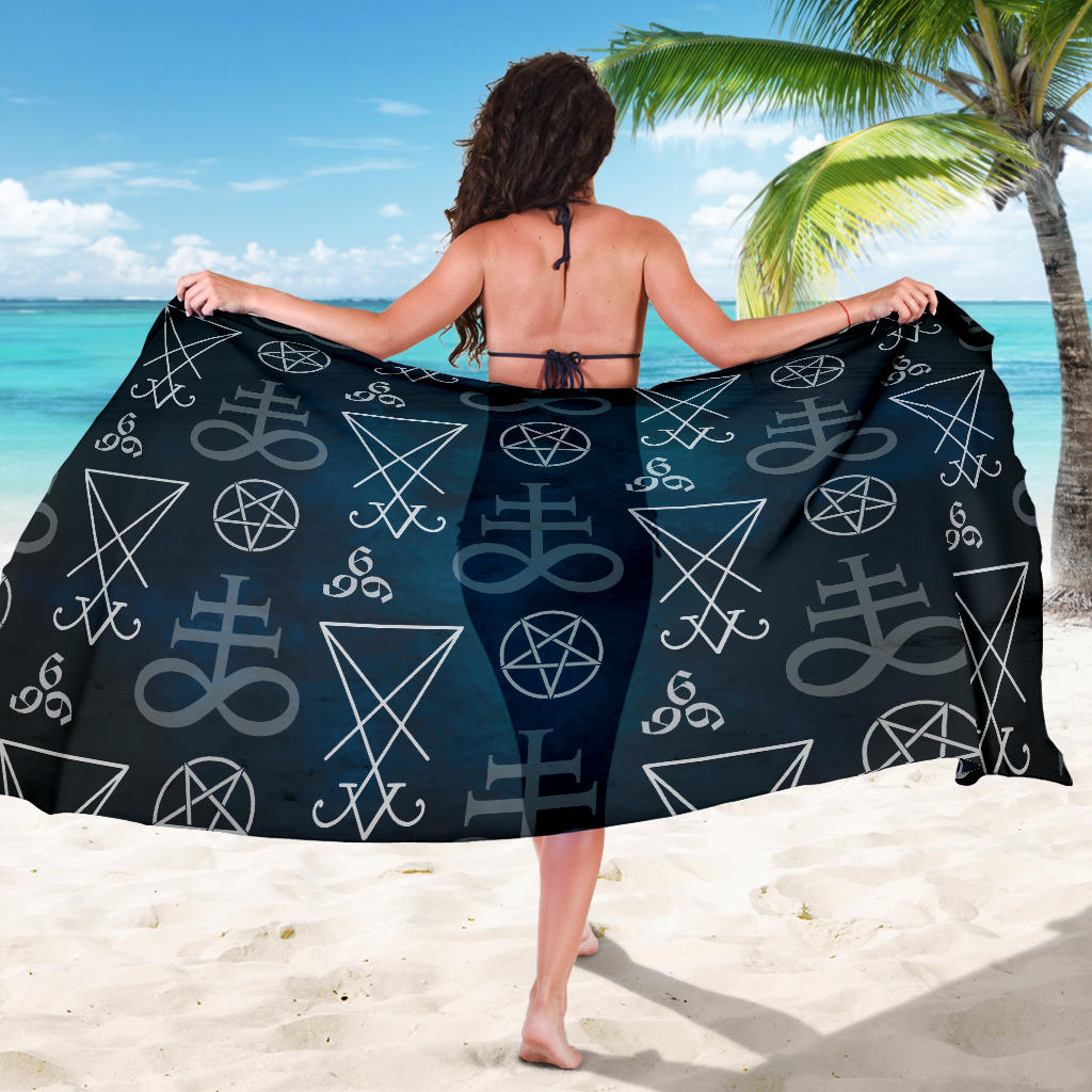 Pentagram Pattern Print Design A03 Sarong Pareo Wrap