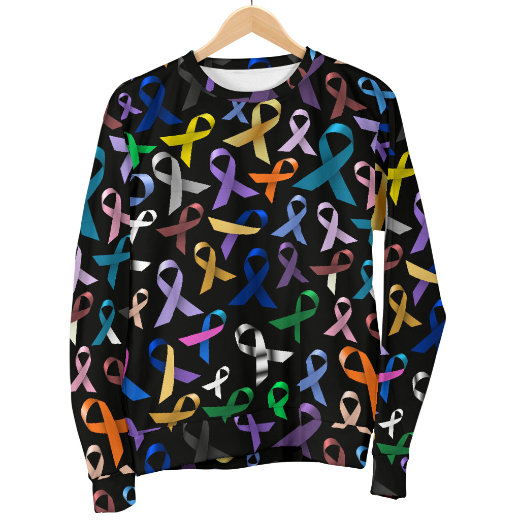 Breast Cancer Awareness Colorful Print Women Long Sleeve Sweatshirt