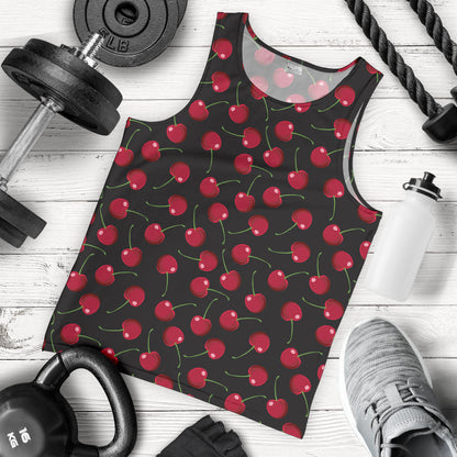 Cherry Black Background Men Tank Top