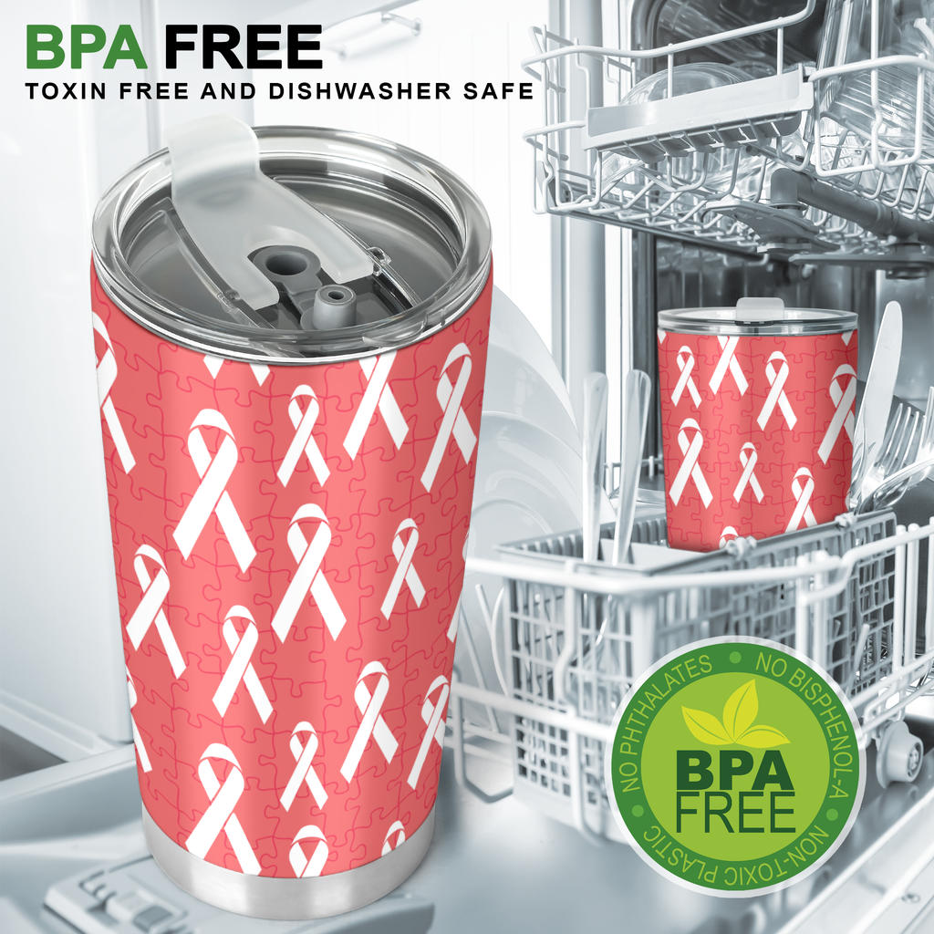 Autism Awareness Ribbon Design Print Tumbler