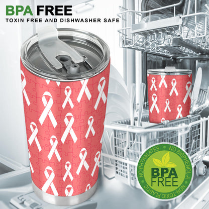 Autism Awareness Ribbon Design Print Tumbler