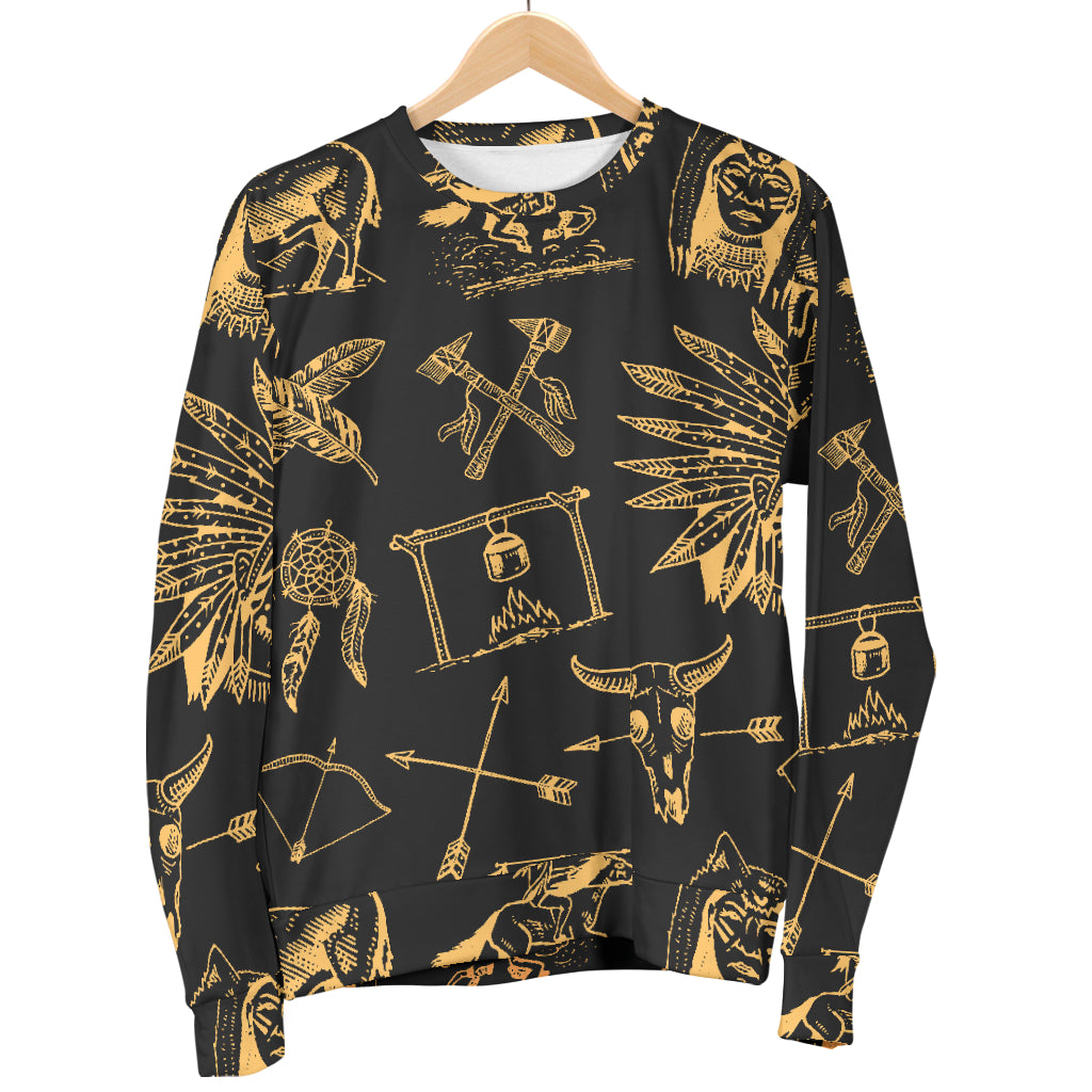 American indian Gold Style Women Long Sleeve Sweatshirt