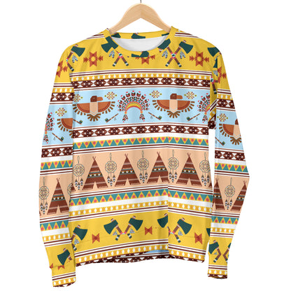 Native American Pattern Design Print Women Long Sleeve Sweatshirt