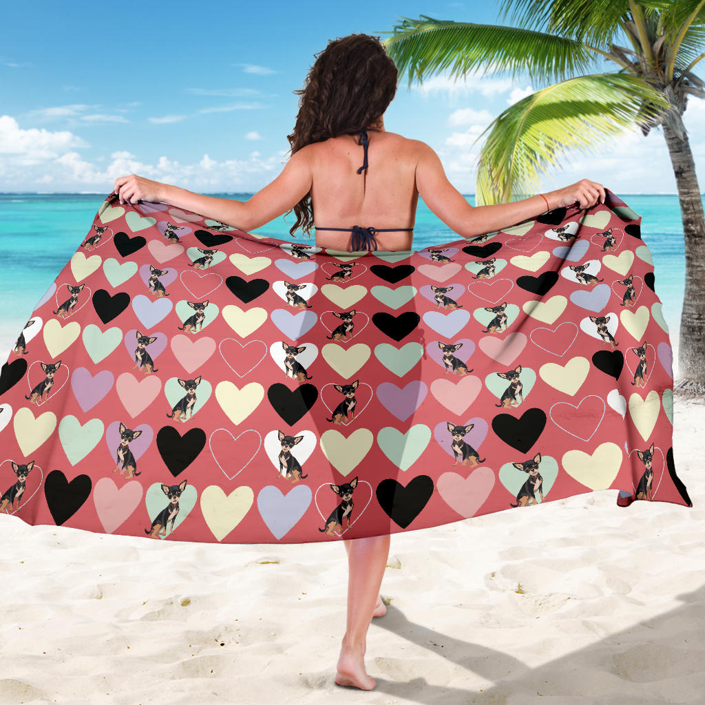 Chihuahua Pattern Print Design 01 Sarong Pareo Wrap