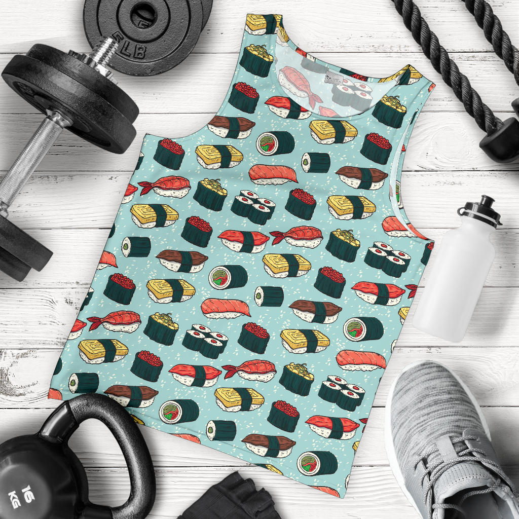Sushi Pattern Design Men Tank Top