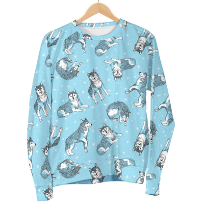 Wolf Design Print Pattern Women Long Sleeve Sweatshirt