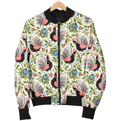 Rooster Print Design Men Bomber Jacket