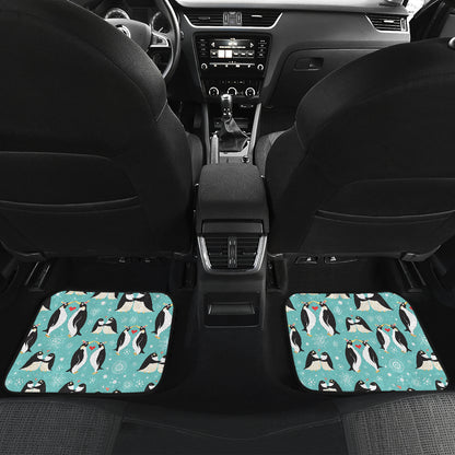 Penguin Love Print Car Floor Mats Front Back
