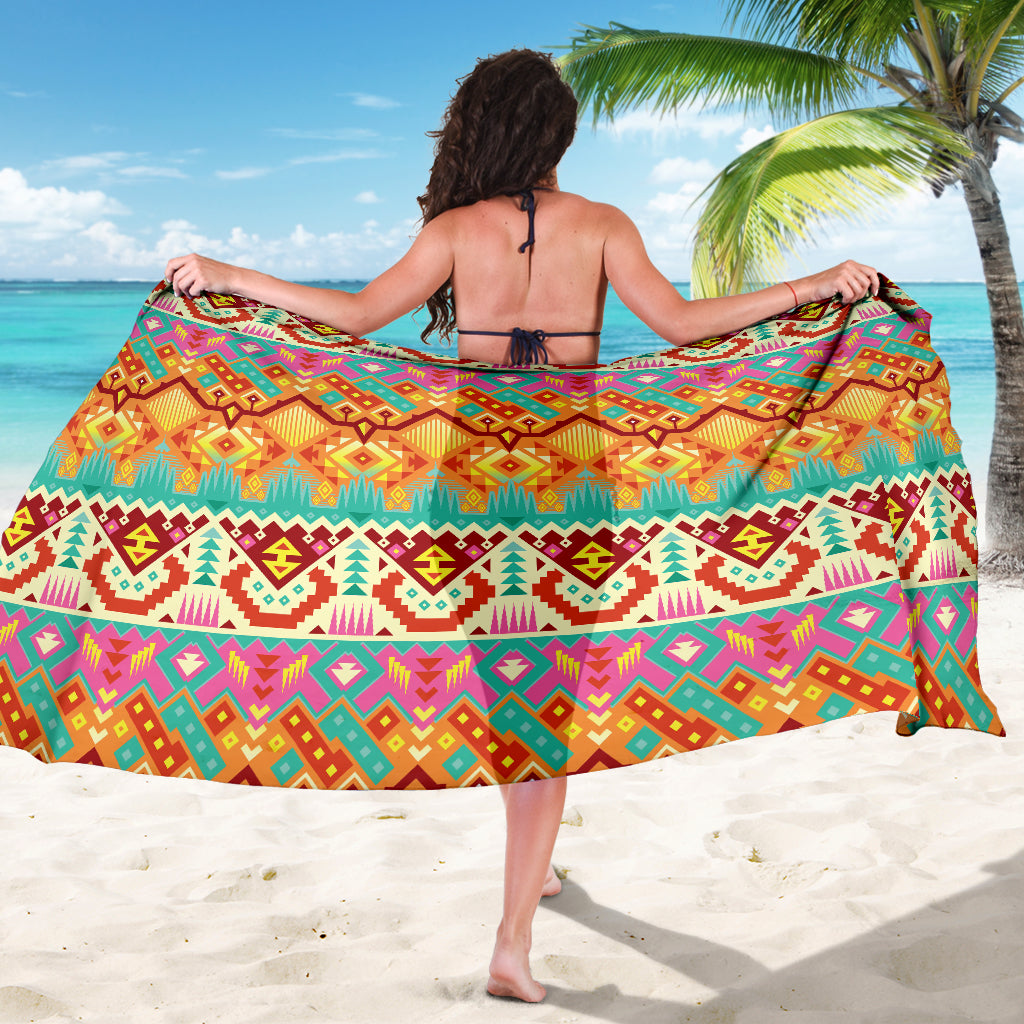 Aztec Pattern Print Design 03 Sarong Pareo Wrap