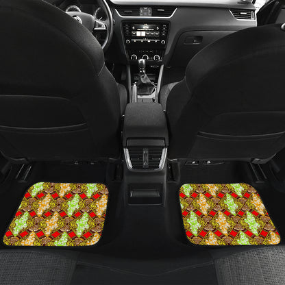 African Classic Print Pattern Car Floor Mats Front Back