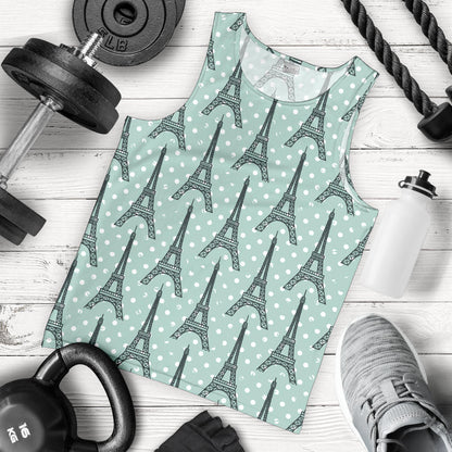 Eiffel Tower Polka Dot Print Men Tank Top