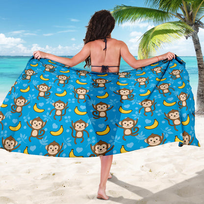 Monkey Pattern Print Design 05 Sarong Pareo Wrap