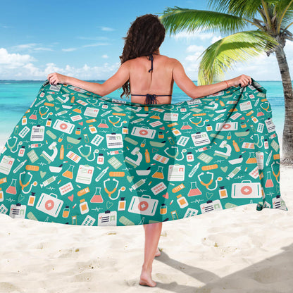 Medical Pattern Print Design 03 Sarong Pareo Wrap