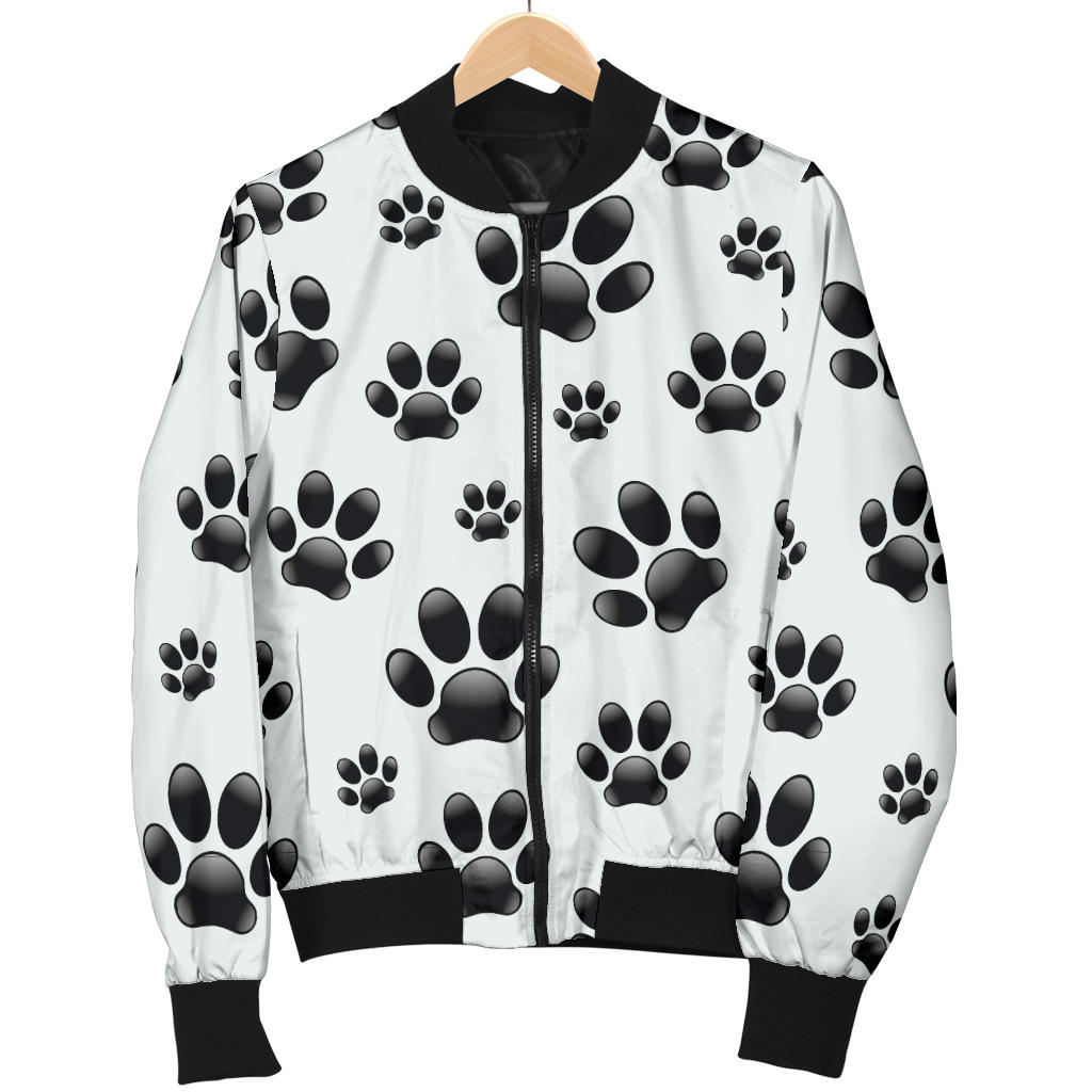Paw Themed Print Men Bomber Jacket