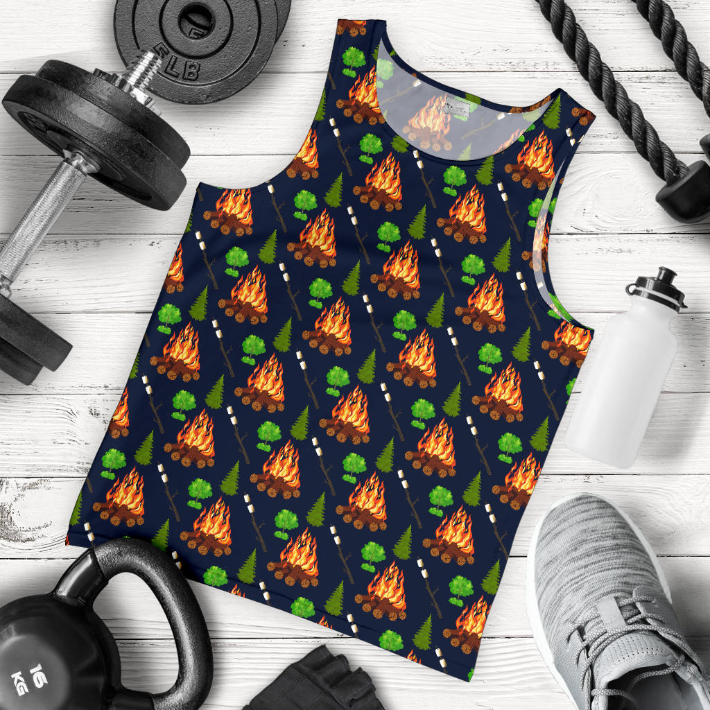 Camfire marshmallow Camping Design Print Men Tank Top