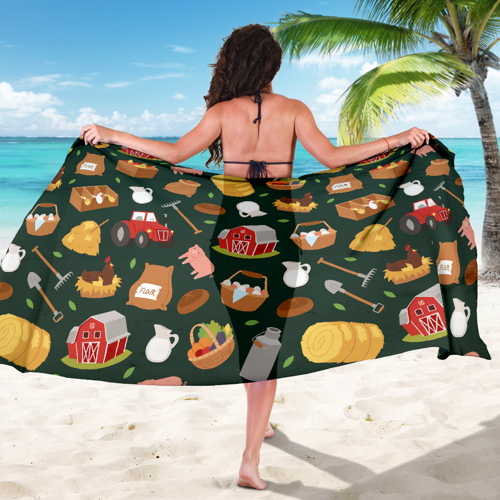 Agricultural Farm Print Design 02 Sarong Pareo Wrap