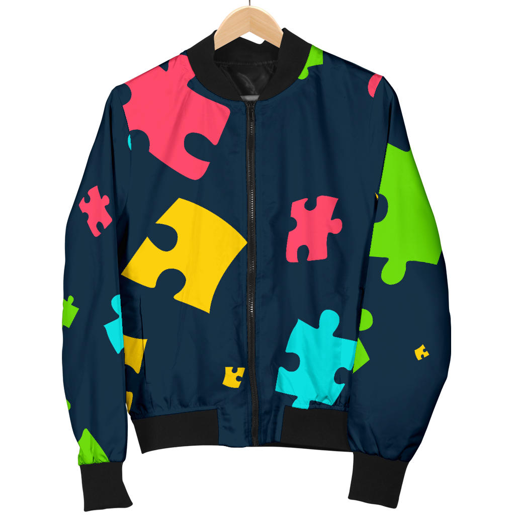 Autism Awareness Colorful Design Print Men Bomber Jacket