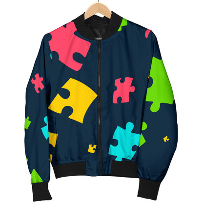Autism Awareness Colorful Design Print Men Bomber Jacket