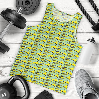 Trumpet Vintage Design Print Men Tank Top