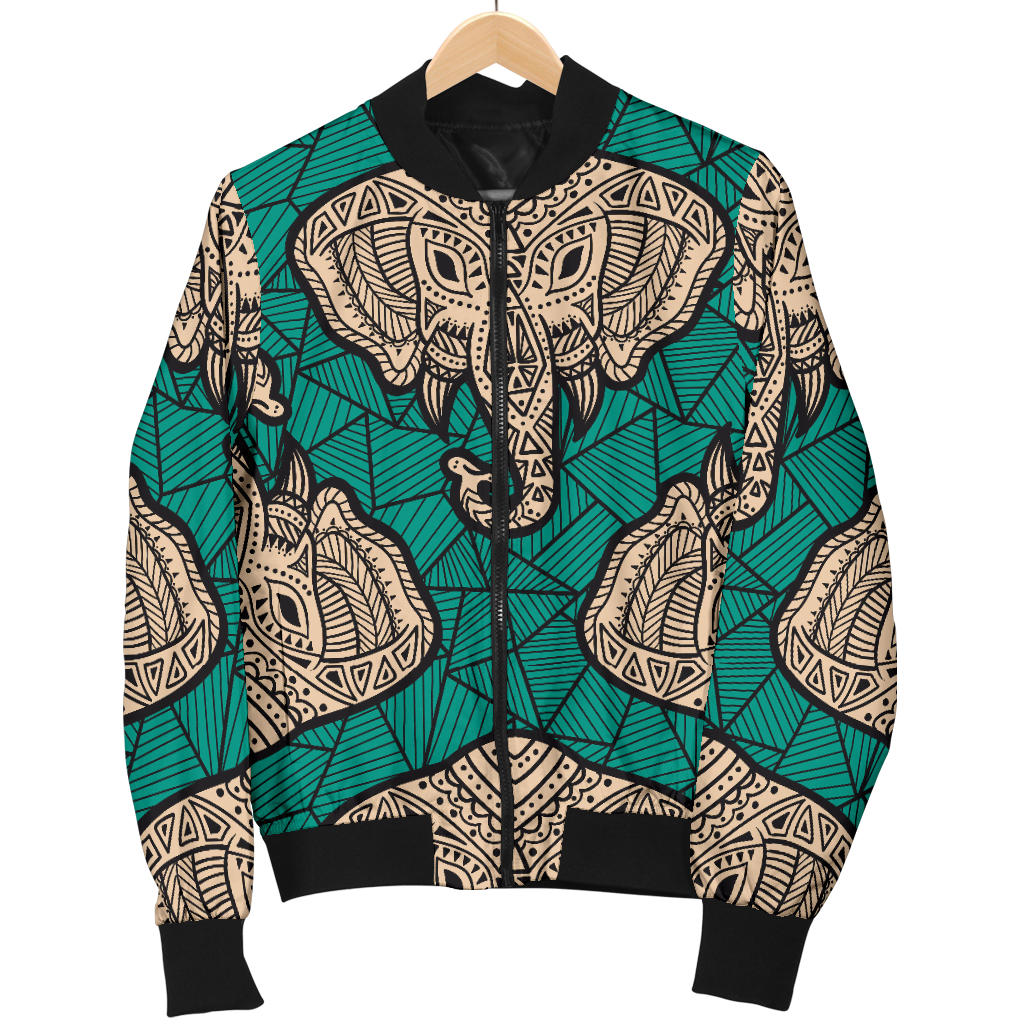 Boho Head Elephant Men Bomber Jacket
